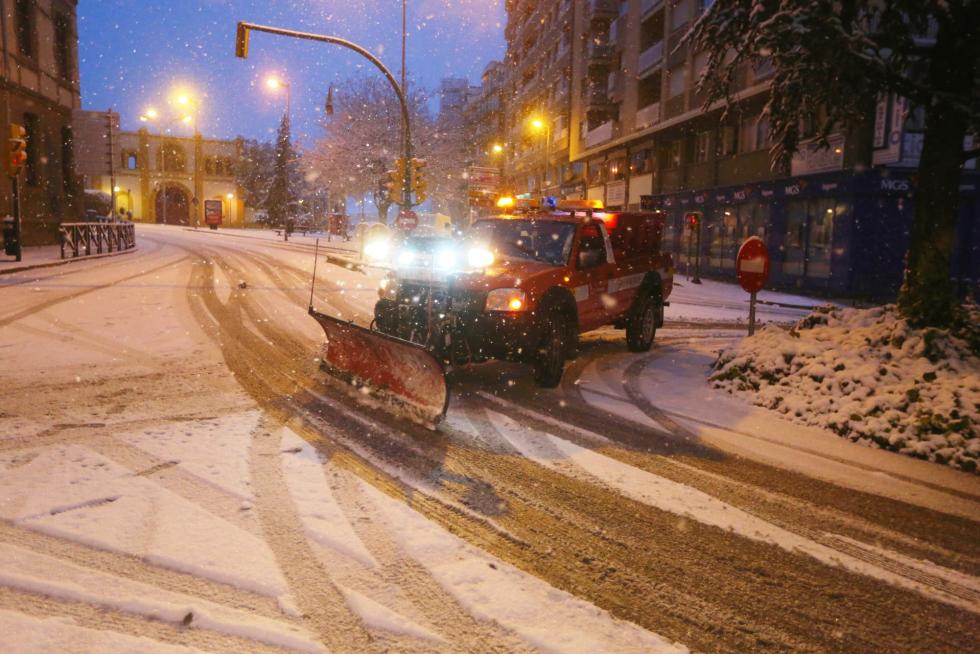 Nieve en Huesca capital este sábado por la borrasca Filomena