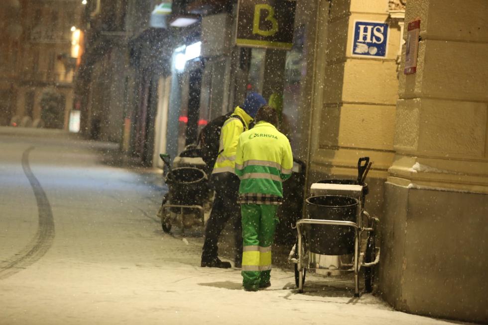 Nieve en Huesca capital este sábado por la borrasca Filomena