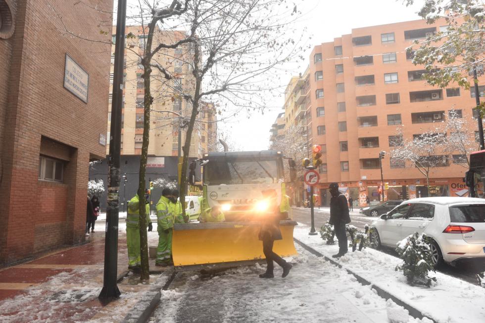 nieve en Zaragoza