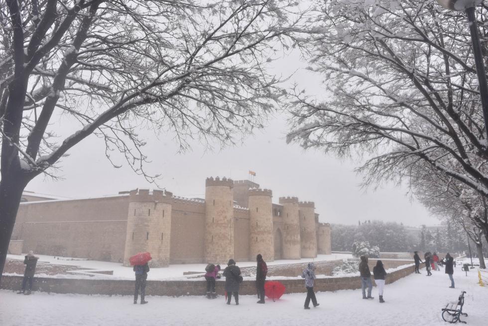 nieve en Zaragoza