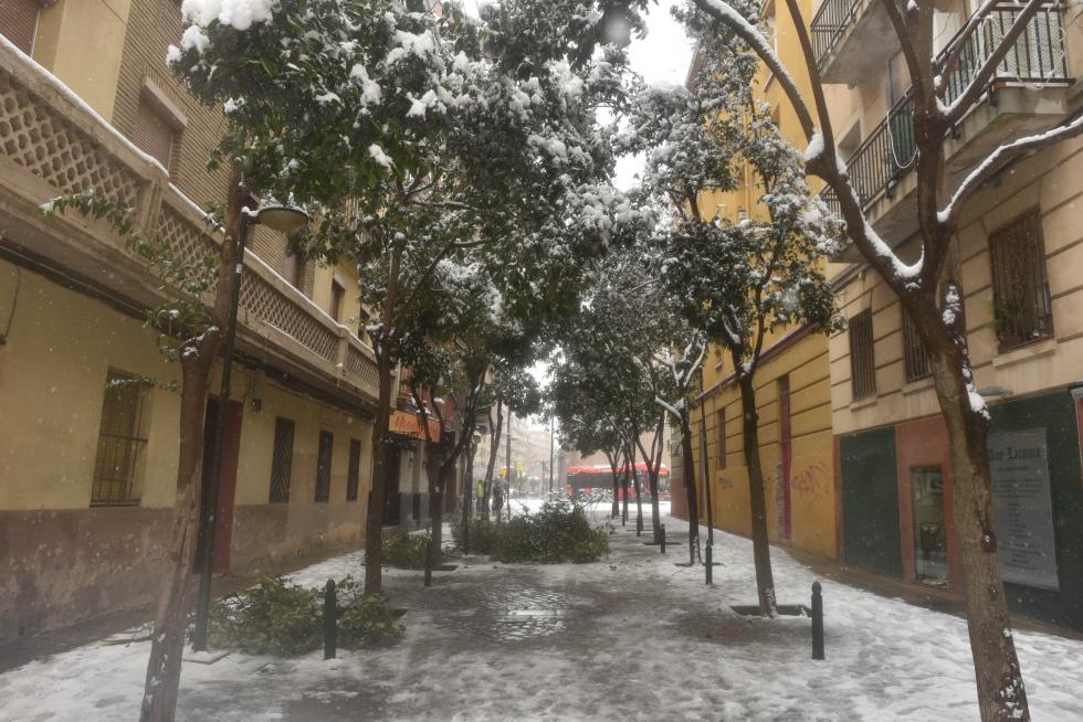 nieve en Zaragoza
