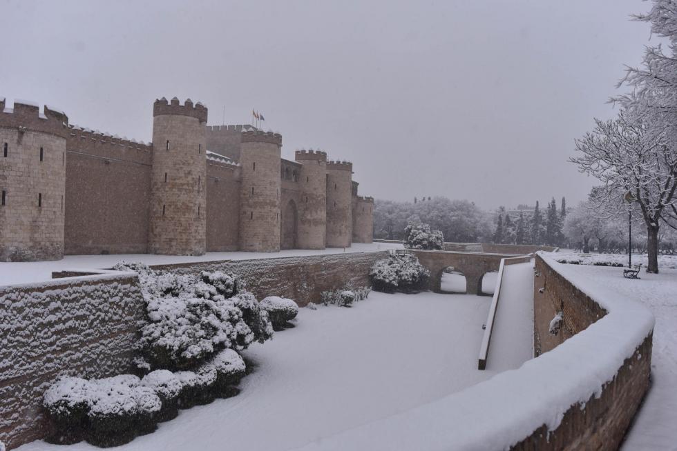 Nieve en Zaragoza por la borrasca Filomena