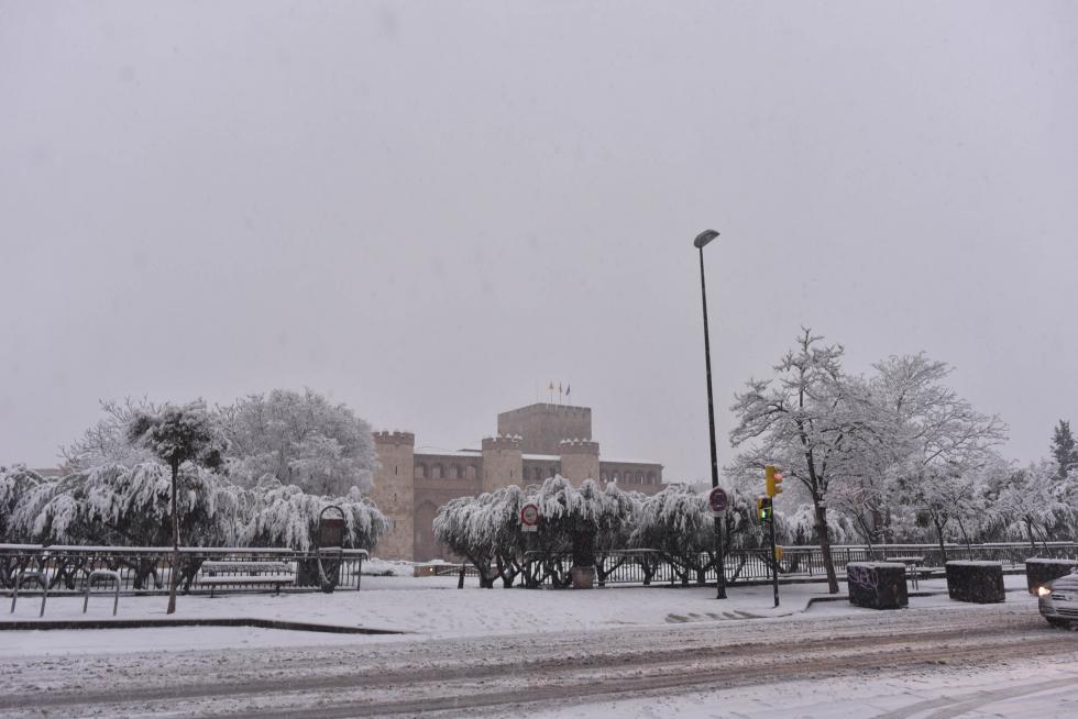 Nieve en Zaragoza por la borrasca Filomena