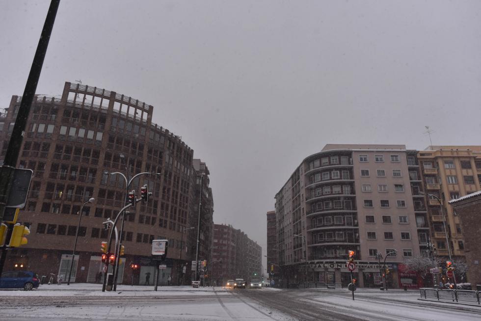Nieve en Zaragoza por la borrasca Filomena