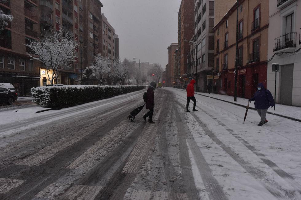 Nieve en Zaragoza por la borrasca Filomena