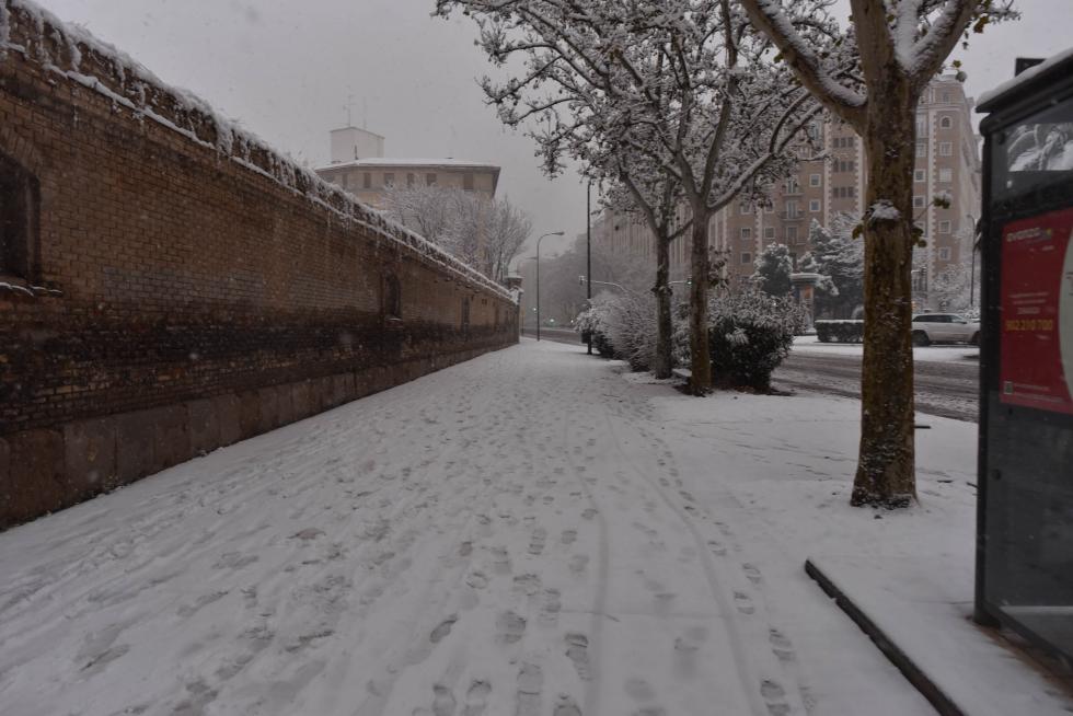 Nieve en Zaragoza por la borrasca Filomena