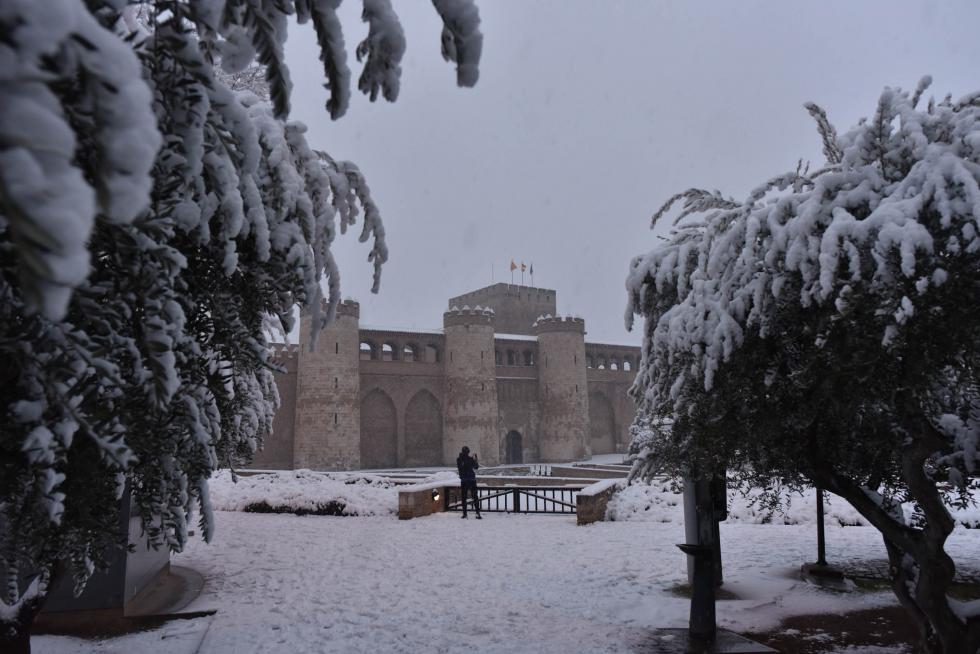 Nieve en Zaragoza por la borrasca Filomena