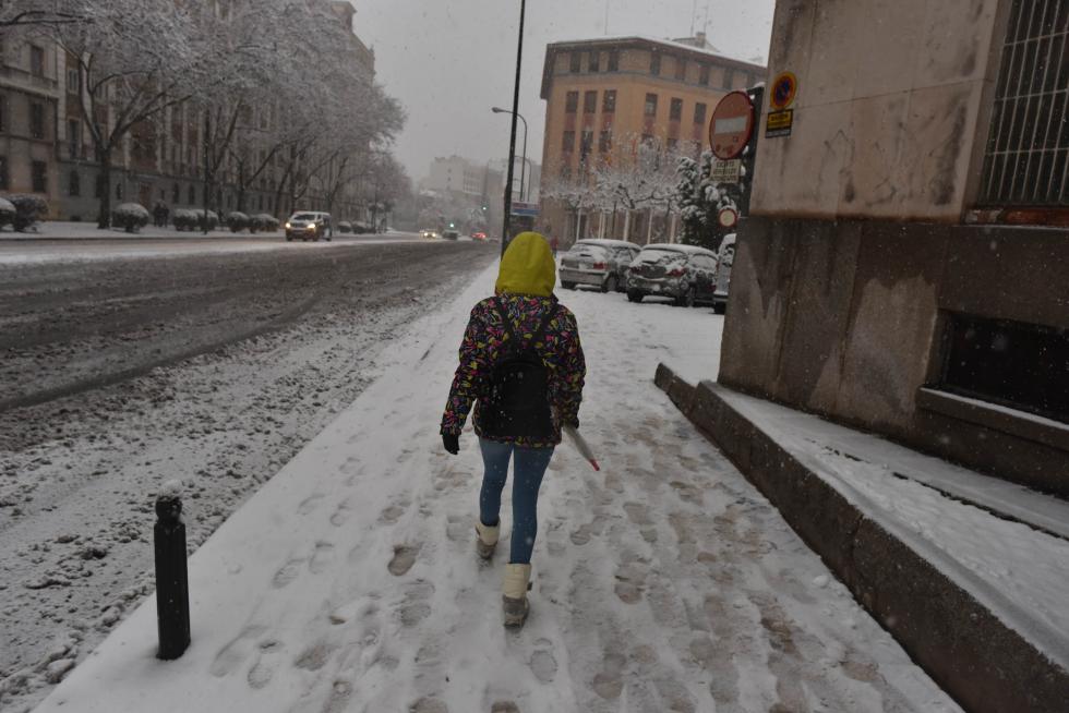 Nieve en Zaragoza por la borrasca Filomena