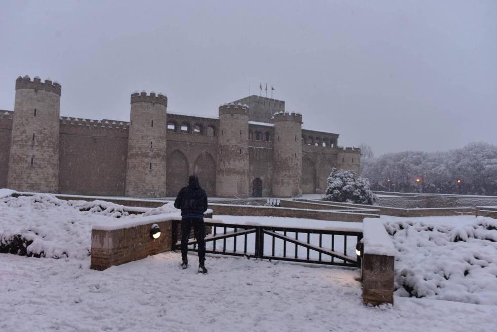 Nieve en Zaragoza por la borrasca Filomena