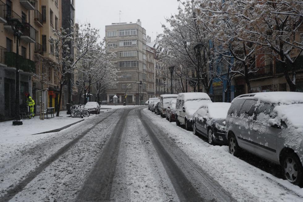 Nieve en Zaragoza por la borrasca Filomena