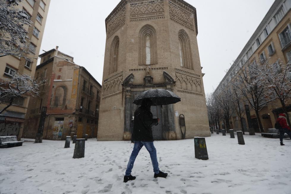 Nieve en Zaragoza por la borrasca Filomena