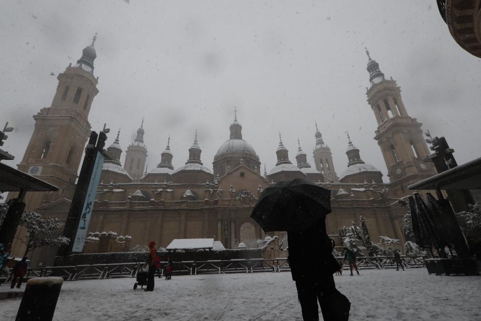 Nieve en Zaragoza por la borrasca Filomena