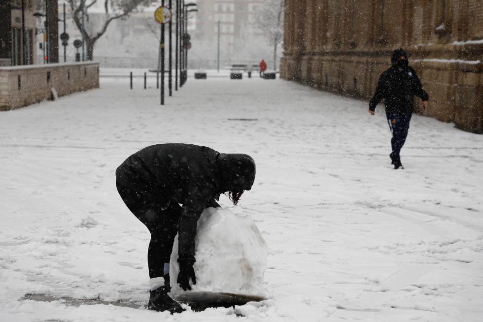 Nieve en Zaragoza por la borrasca Filomena
