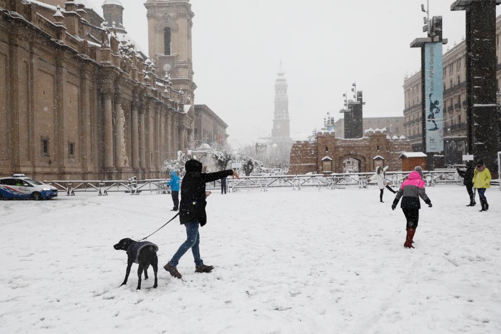 Nieve en Zaragoza por la borrasca Filomena
