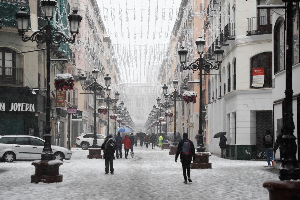 Nieve en Zaragoza por la borrasca Filomena