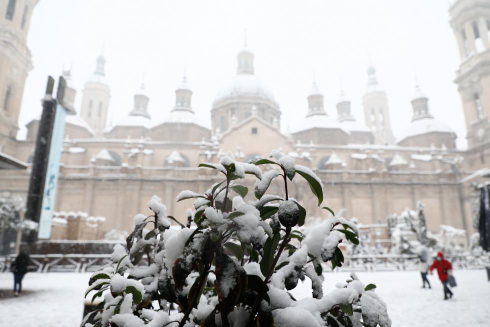 Nieve en Zaragoza por la borrasca Filomena