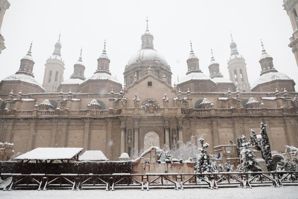 Nieve en Zaragoza por la borrasca Filomena