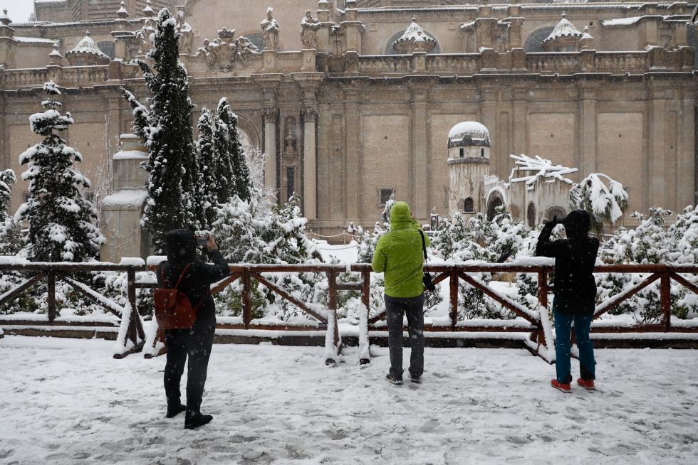 Nieve en Zaragoza por la borrasca Filomena