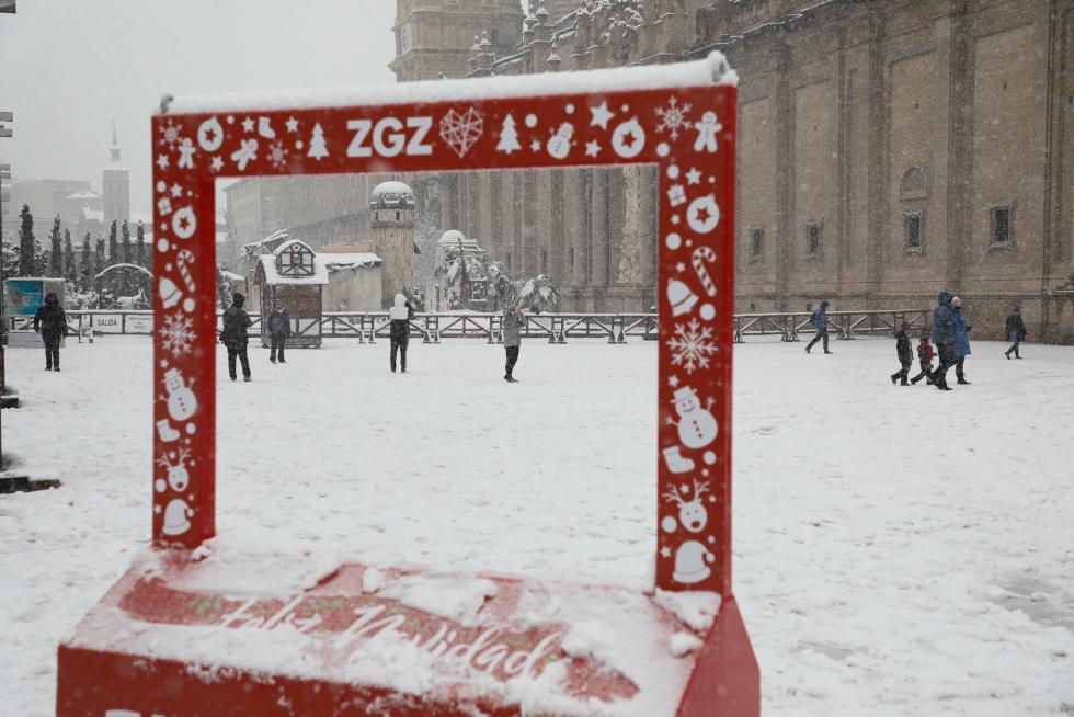 Nieve en Zaragoza por la borrasca Filomena