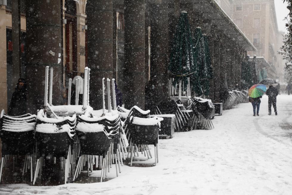 Nieve en Zaragoza por la borrasca Filomena