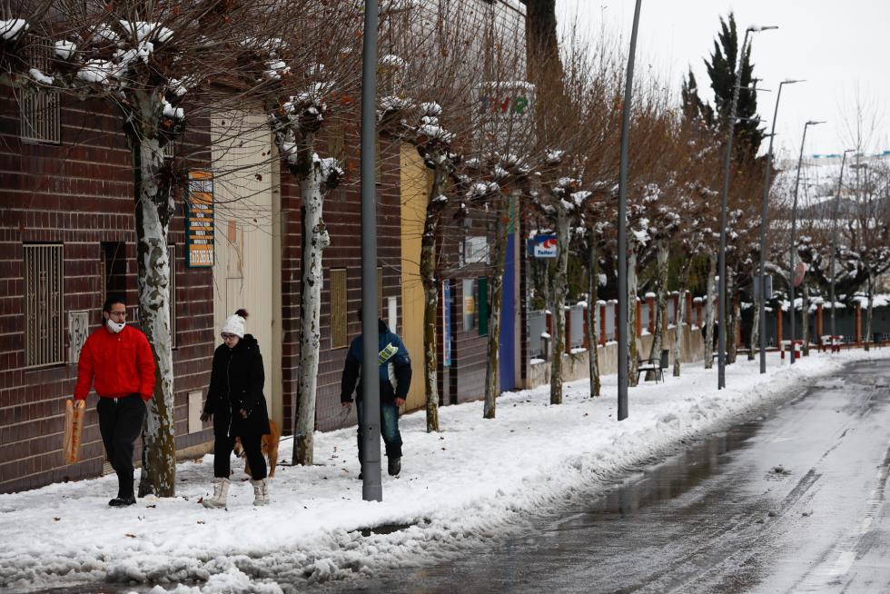 Nieve en Cuarte de Huerva, este domingo