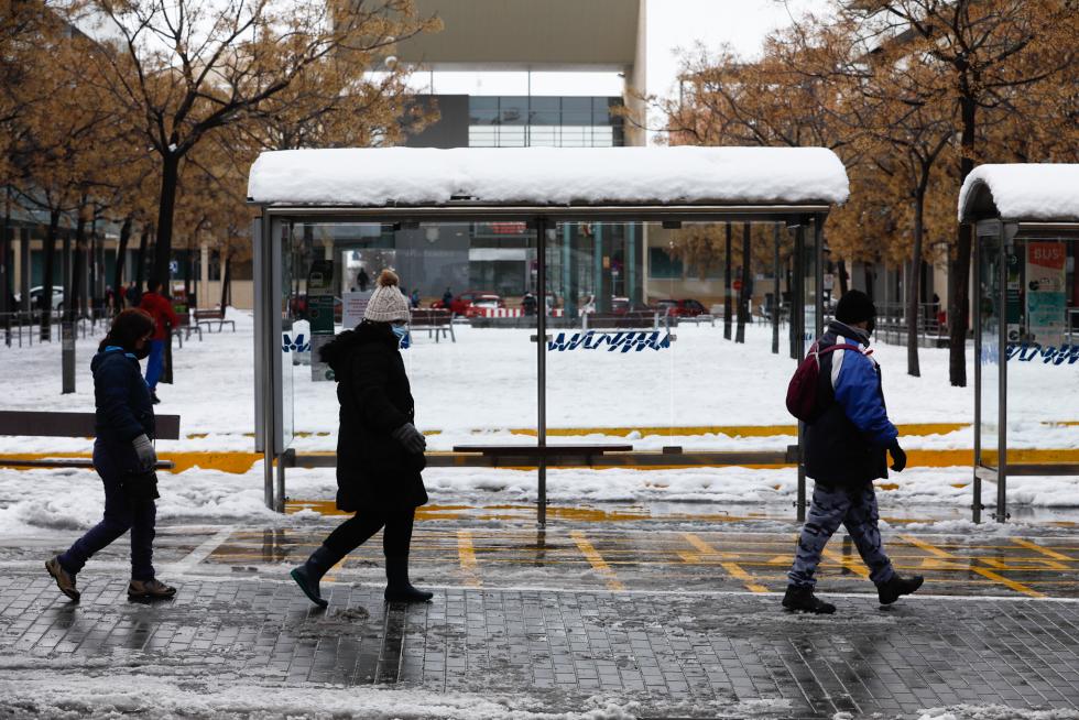 Nieve en Cuarte de Huerva, este domingo