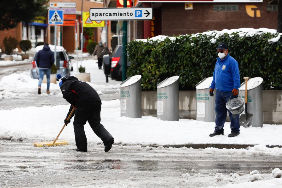 Nieve en Cuarte de Huerva, este domingo
