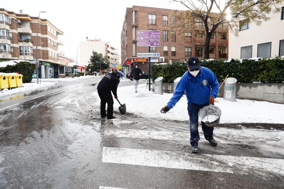 Nieve en Cuarte de Huerva, este domingo
