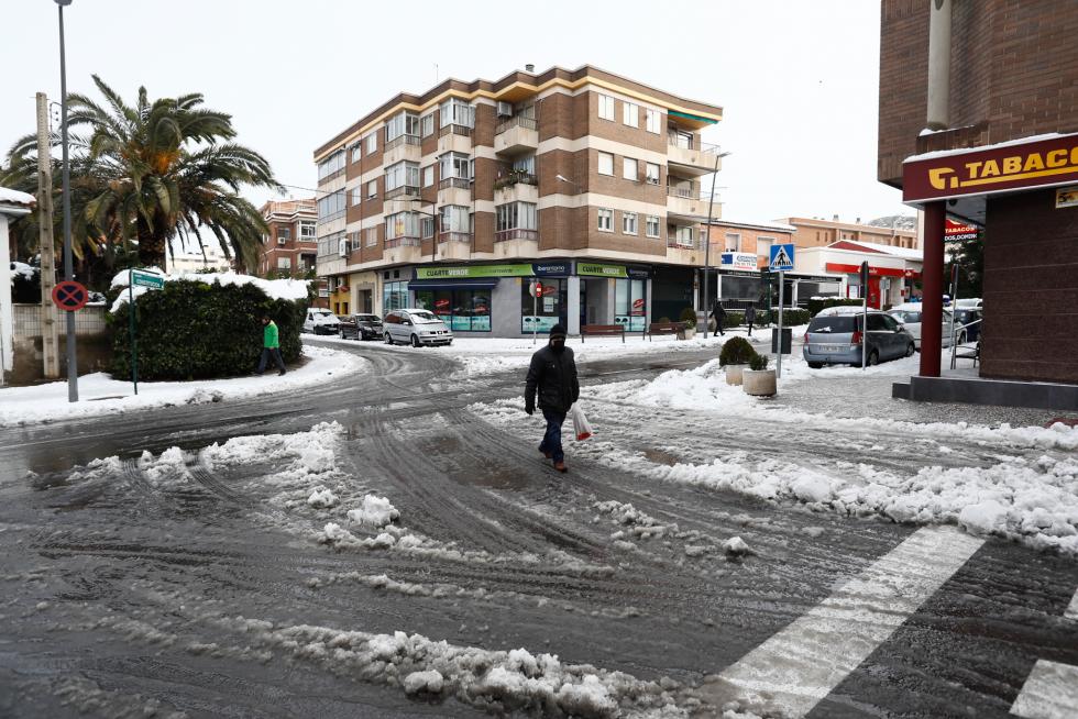 Nieve en Cuarte de Huerva, este domingo
