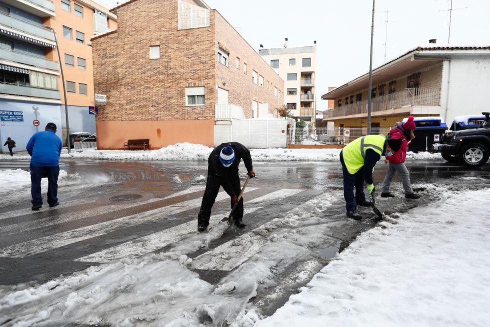 Nieve en Cuarte de Huerva, este domingo