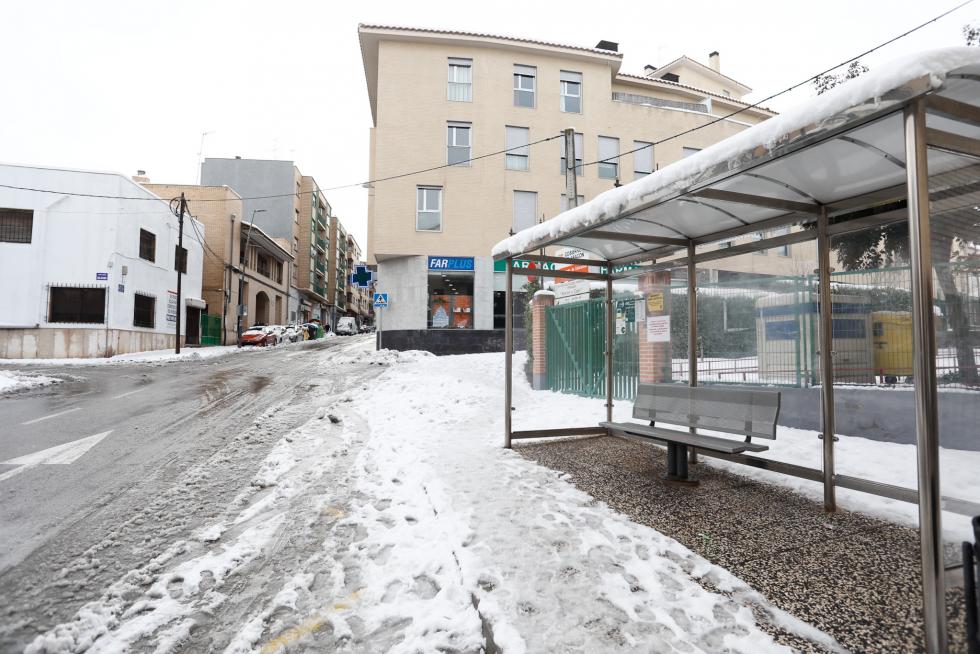 Nieve en Cuarte de Huerva, este domingo