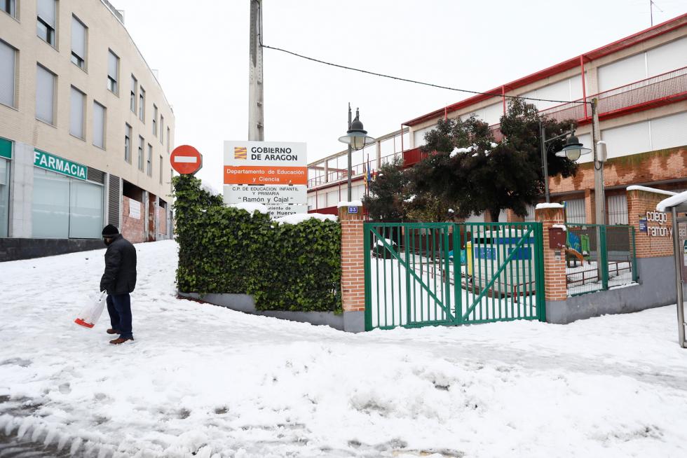 Nieve en Cuarte de Huerva, este domingo