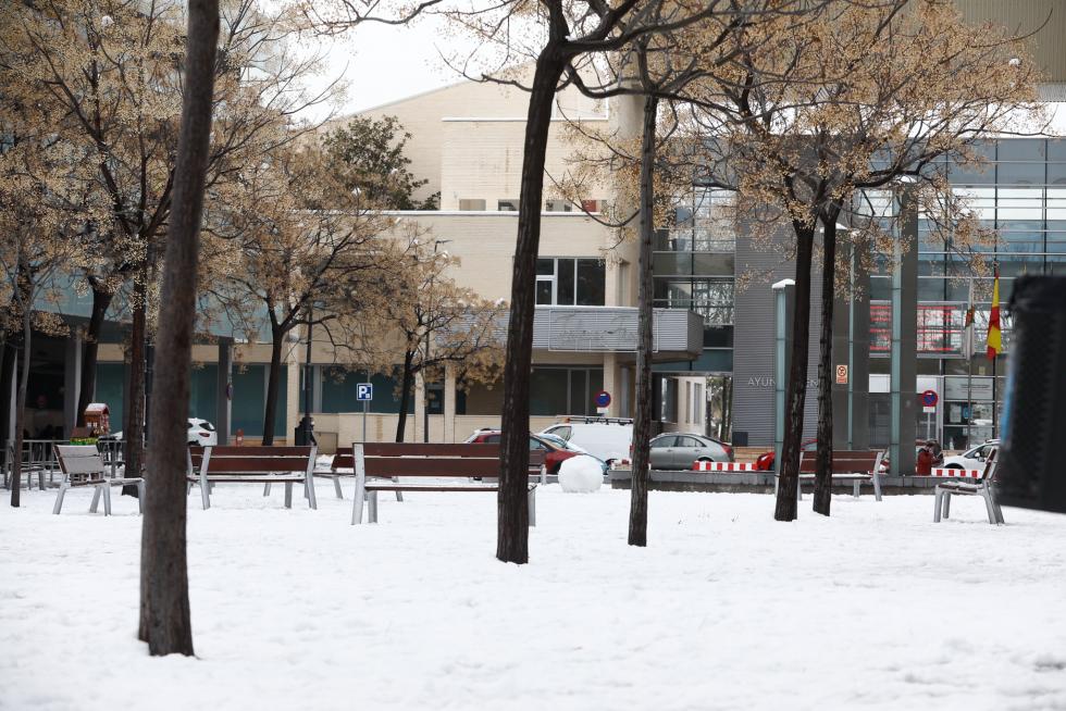 Nieve en Cuarte de Huerva, este domingo