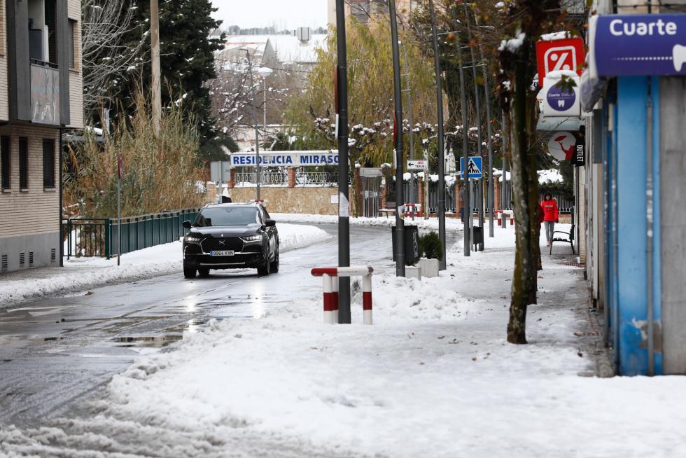 Nieve en Cuarte de Huerva, este domingo