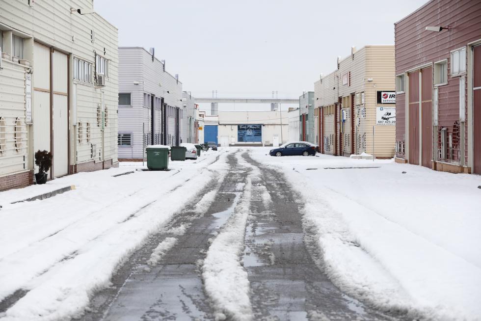 Nieve en Cuarte de Huerva, este domingo