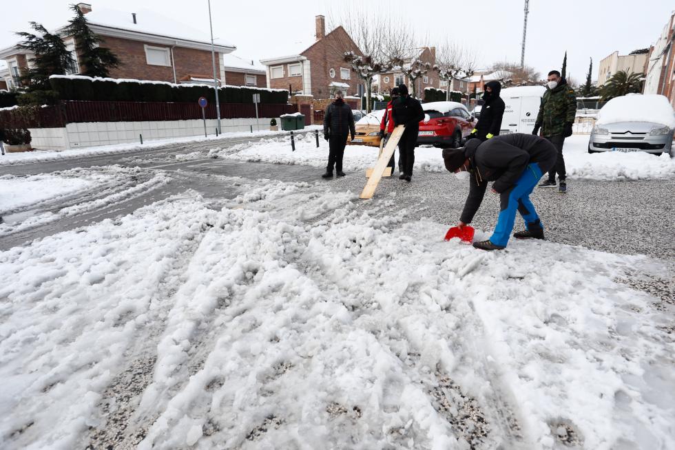 Nieve en Cuarte de Huerva, este domingo