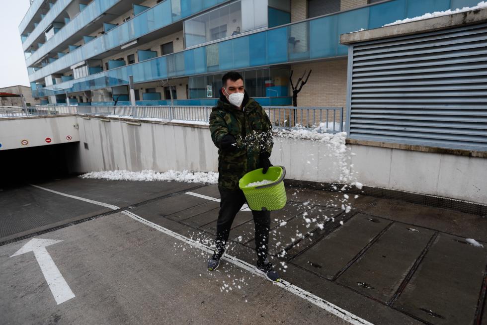 Nieve en Cuarte de Huerva, este domingo