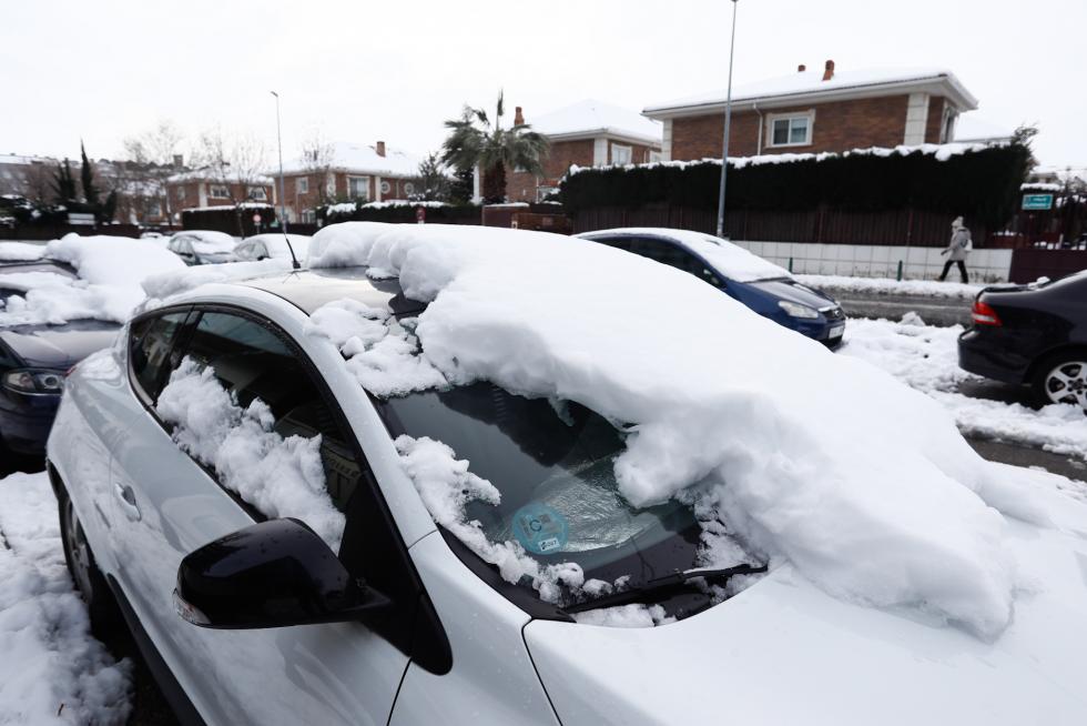 Nieve en Cuarte de Huerva, este domingo