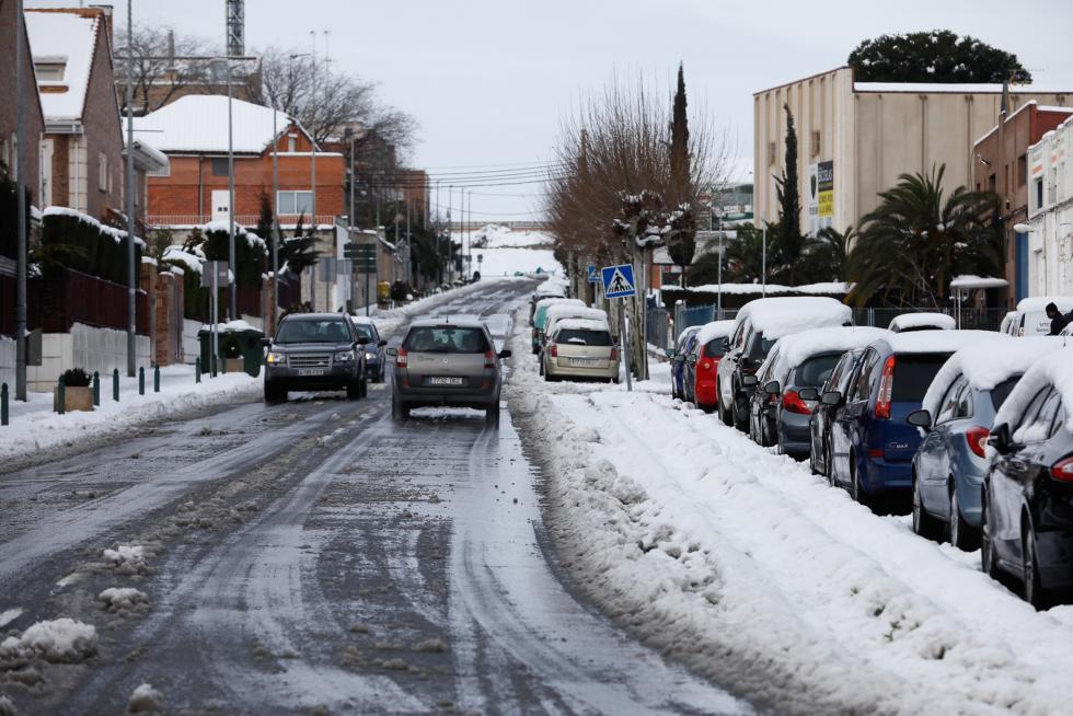 Nieve en Cuarte de Huerva, este domingo
