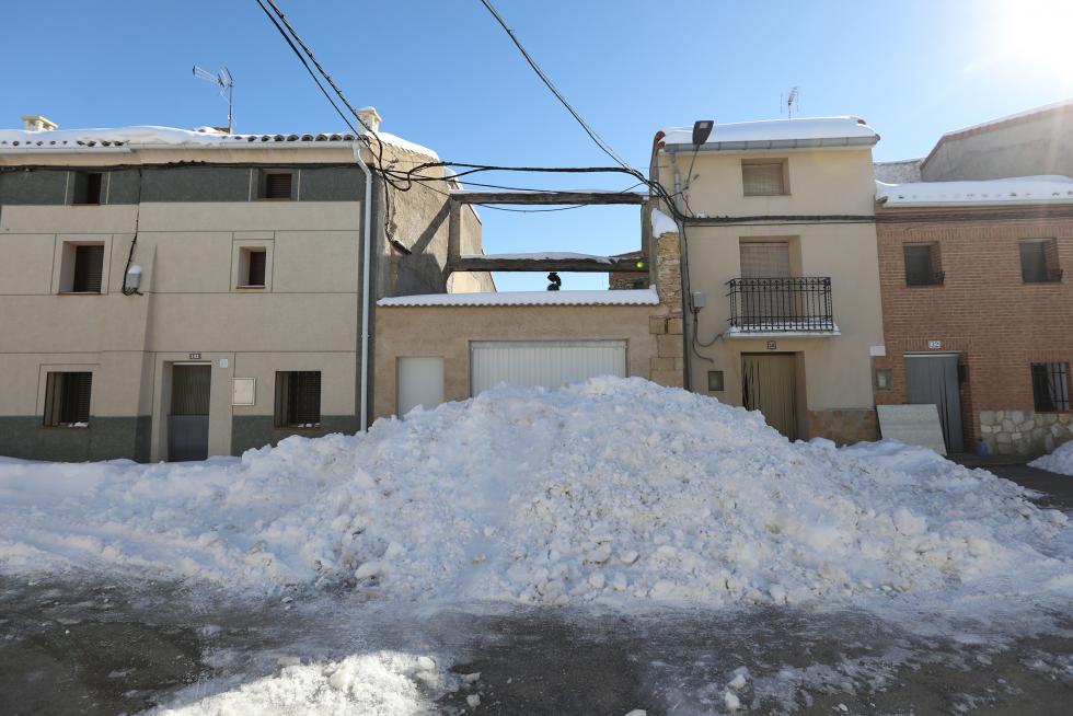 Foto de Bello tras el paso de la borrasca Filomena