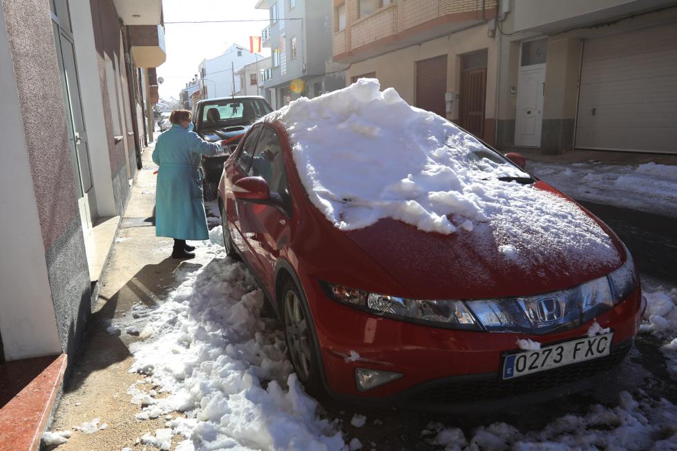 Foto de Calamocha tras el paso de la borrasca Filomena