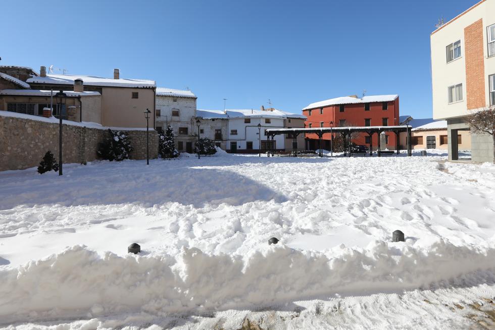 Foto de Santa Eulalia del Campo tras el paso de la borrasca Filomena