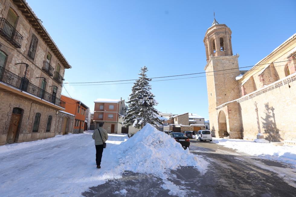 Foto de Santa Eulalia del Campo tras el paso de la borrasca Filomena