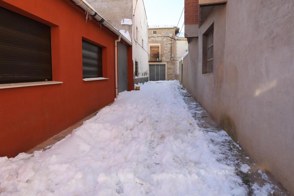 Foto de Santa Eulalia del Campo tras el paso de la borrasca Filomena
