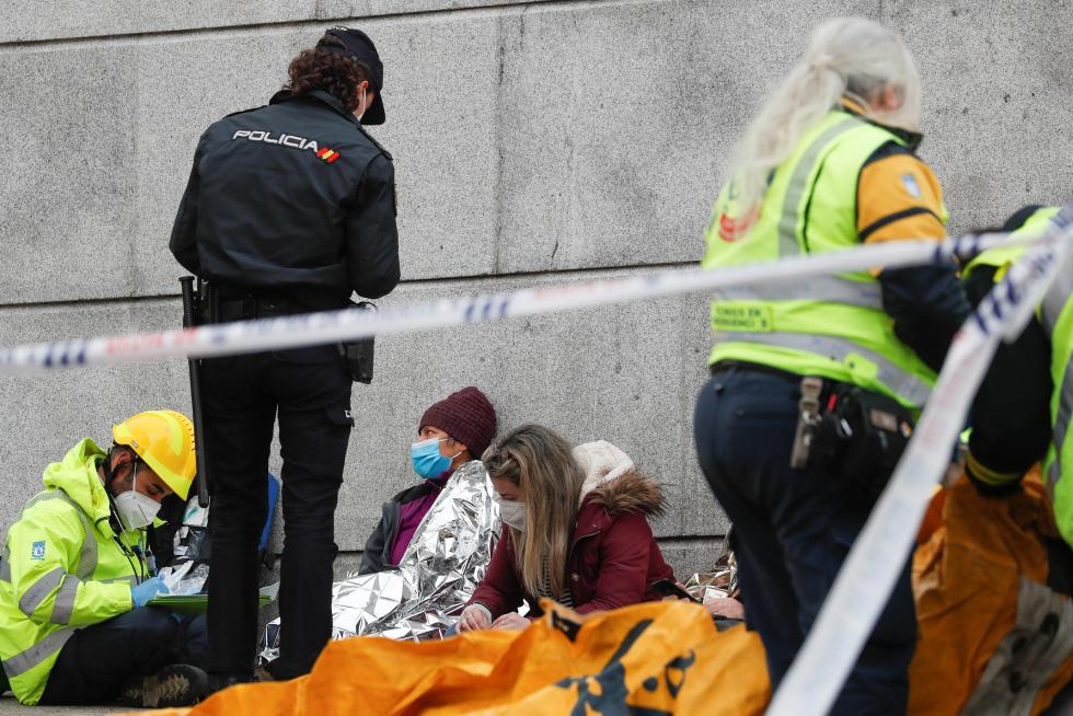 Fuerte explosión en un edificio de Madrid