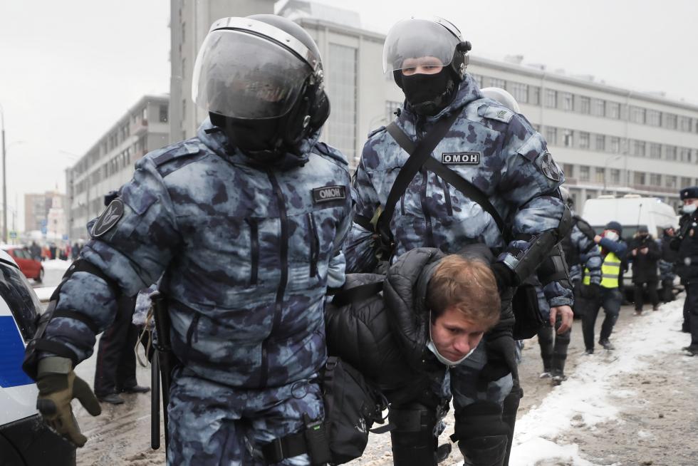 Detenciones masivas en Rusia en las manifestaciones de apoyo a Navalni