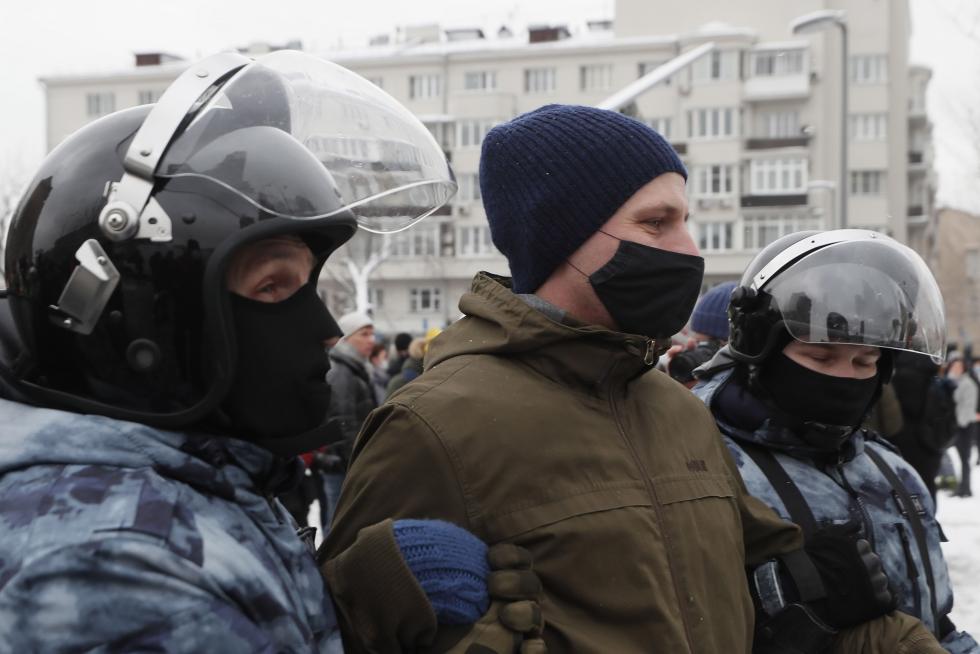 Detenciones masivas en Rusia en las manifestaciones de apoyo a Navalni