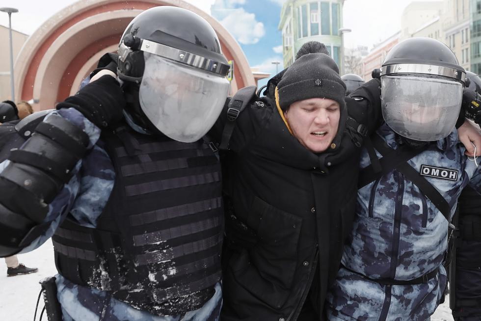 Detenciones masivas en Rusia en las manifestaciones de apoyo a Navalni