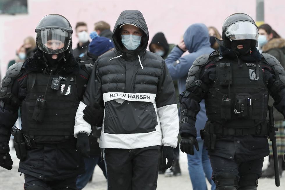 Detenciones masivas en Rusia en las manifestaciones de apoyo a Navalni