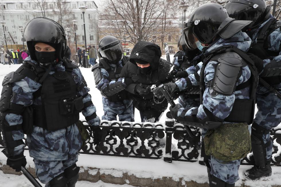 Detenciones masivas en Rusia en las manifestaciones de apoyo a Navalni